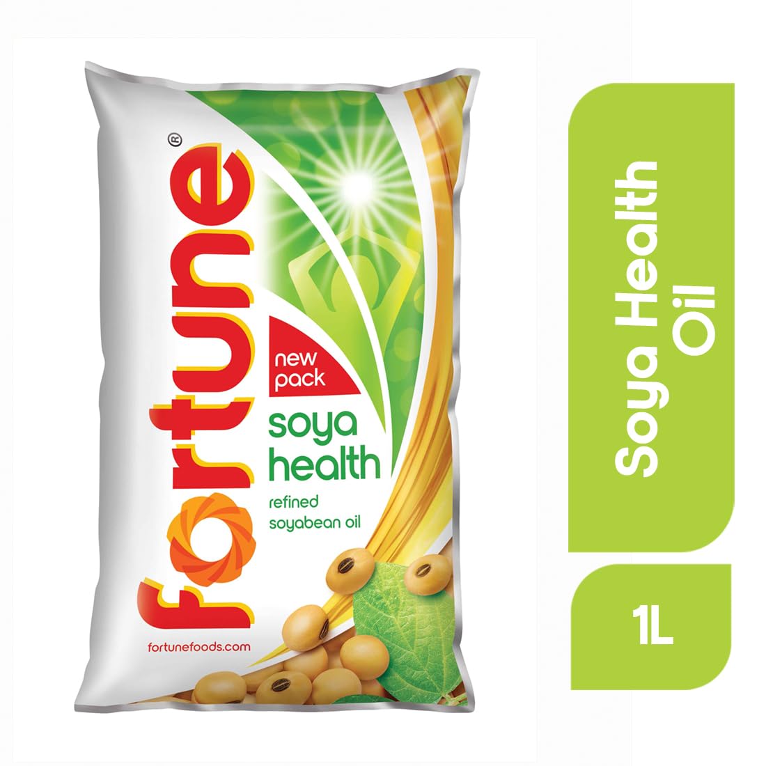 Fortune Refined Soybean Oil, 1 Ltr Pouch