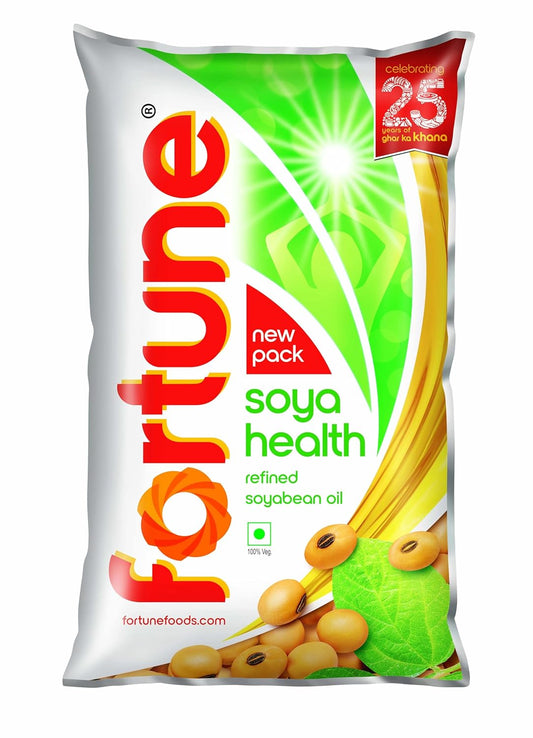 Fortune Refined Soybean Oil, 1 Ltr Pouch