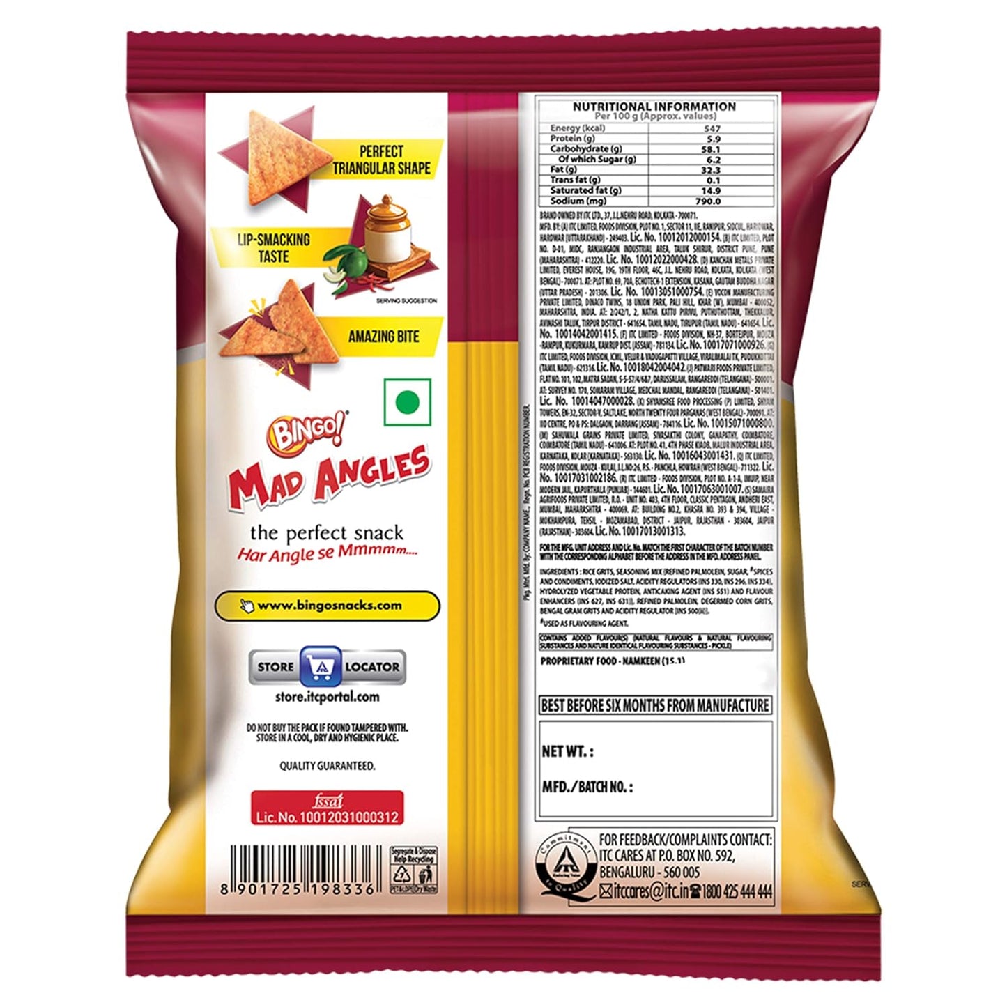 Bingo Mad Angles - Achaari Chips  (30 g)